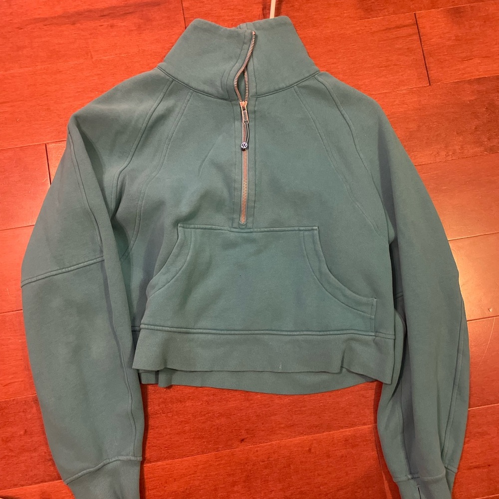 lululemon athletica Green Half-Zip Crewneck Sweatshirt